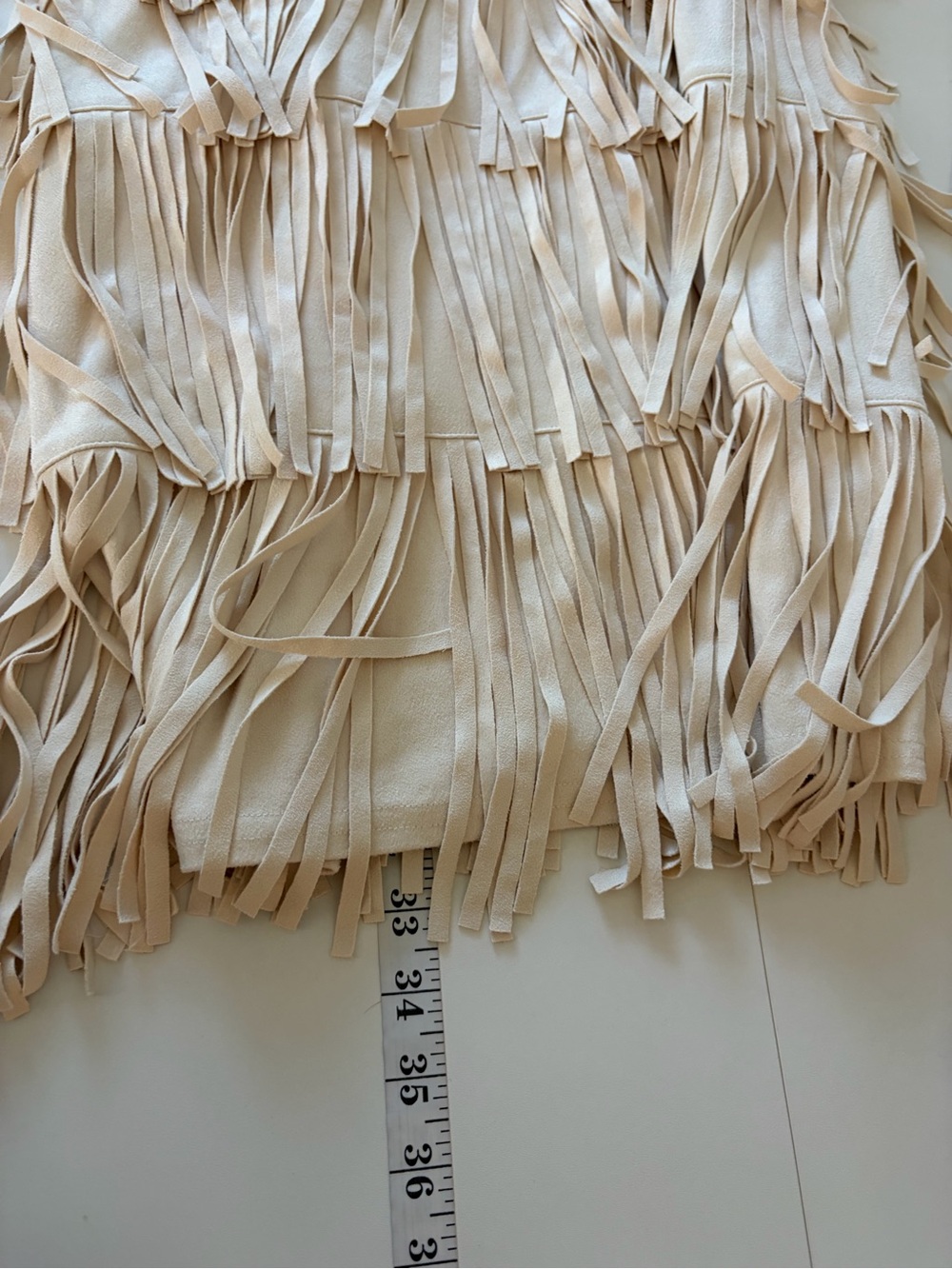 Idyllwind Brixworth Country Cowgirl Faux Suede Fringe Cream Mini Dress Medium - Picture 13 of 14